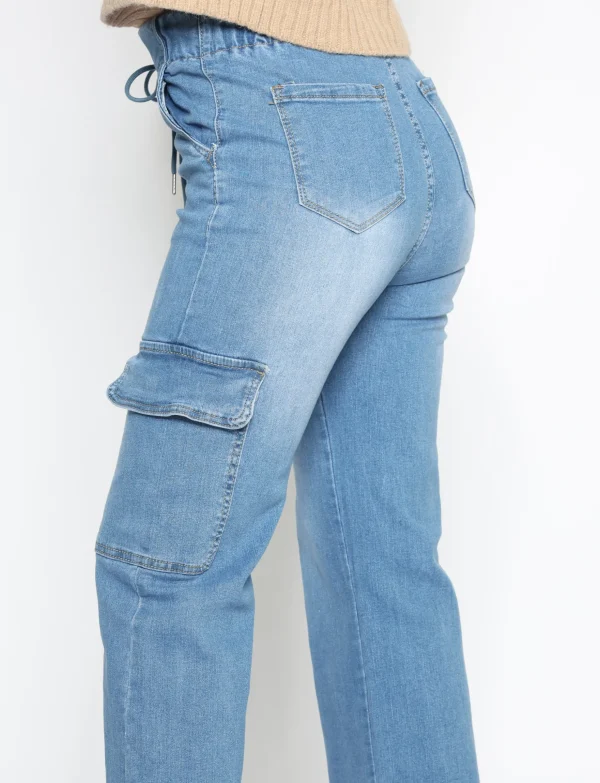 ANALUCY | Cargo jeans, elastische band Blauw