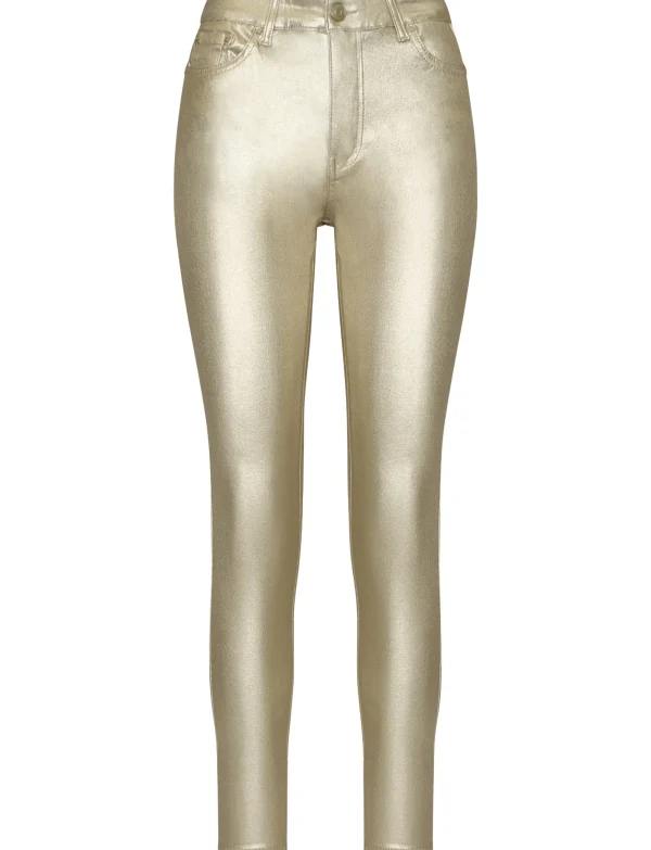 ANALUCY | Leatherlook skinny broek H6986-1 Goud