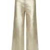 ANALUCY | Leatherlook Wide leg broek H6990 Goud