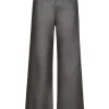 ANALUCY | Leatherlook Wide leg broek H6990 Donkerbruin