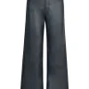 ANALUCY | Leatherlook Wide leg broek H6990 Zwart