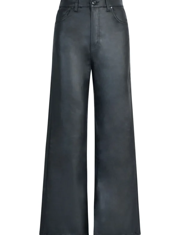 ANALUCY | Leatherlook Wide leg broek H6990 Zwart