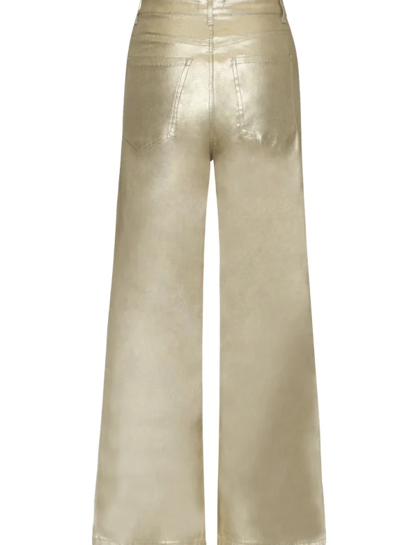 ANALUCY | Leatherlook Wide leg broek H6990 Goud
