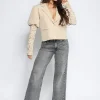 Blazer met kanten mouwen Lulu Beige