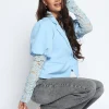 Blazer met kanten mouwen Lulu Lichtblauw