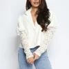 Blazer met kanten mouwen Lulu Wit