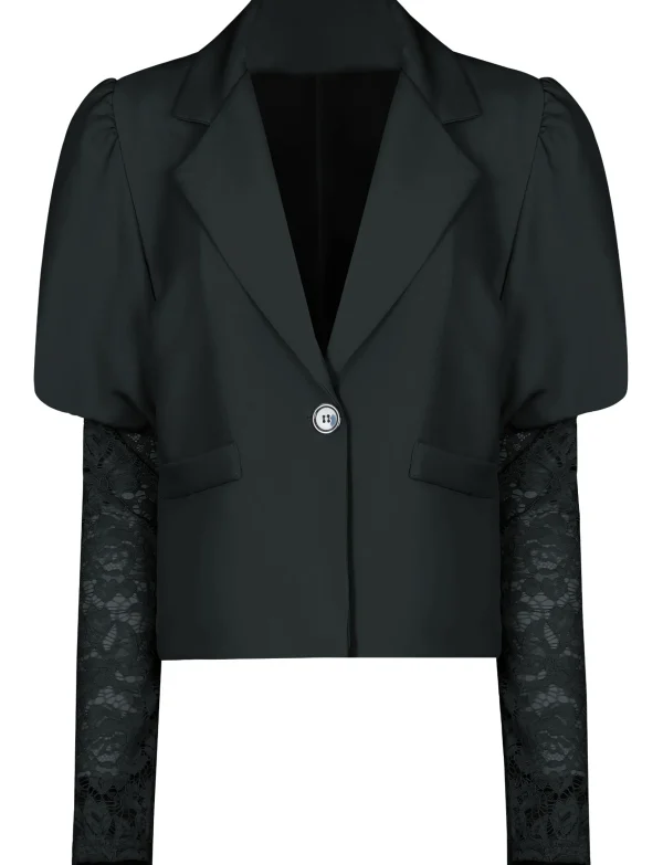 Blazer met kanten mouwen Lulu Zwart