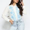 Blouse Essie Wit/ Lichtblauw