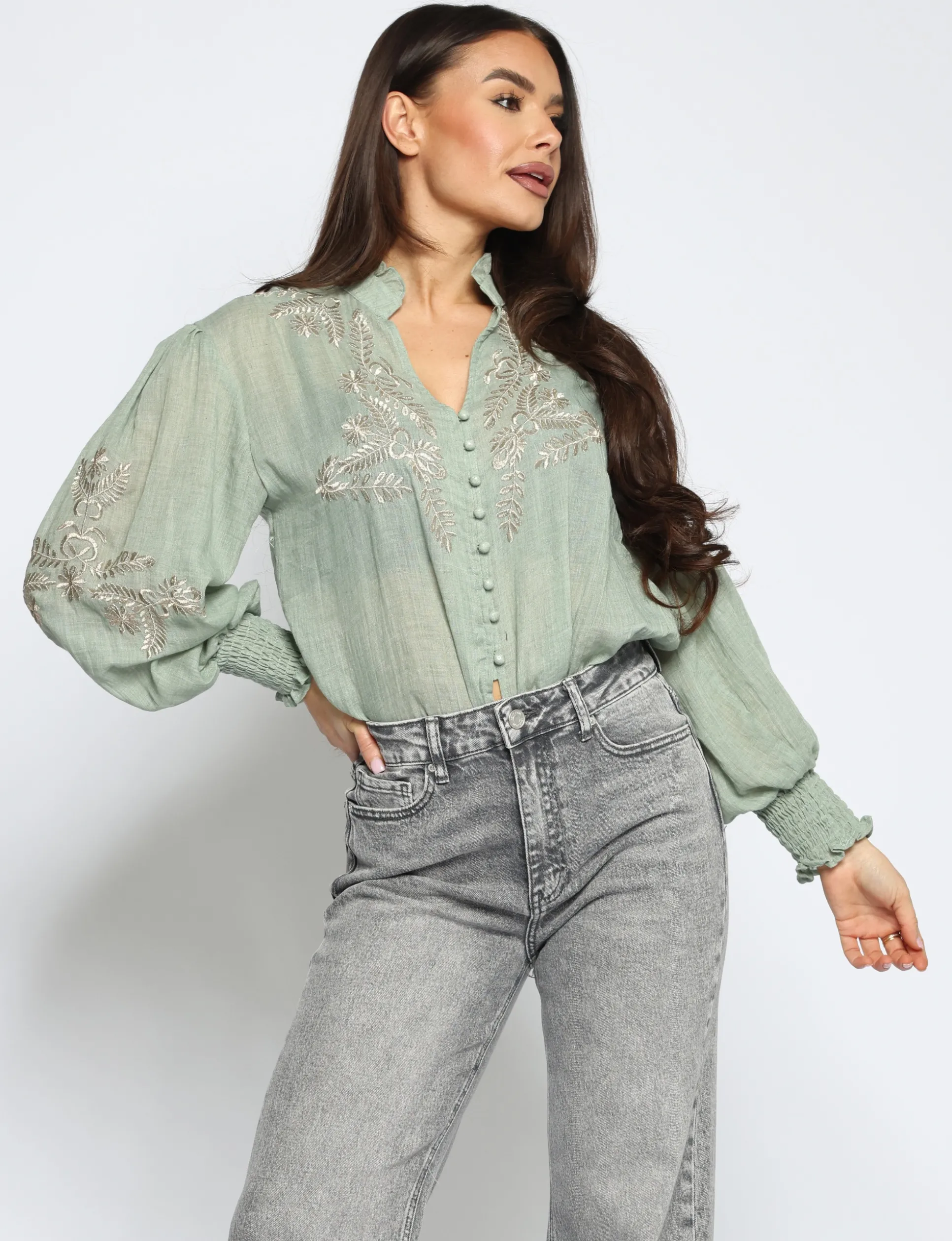 blouse_navy_groen_0.webp Blouse Navy Groen