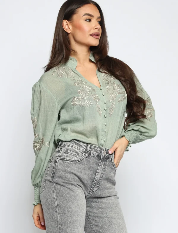 Blouse Navy Groen
