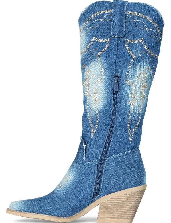 Cowboy boot Jeans Immy Donkerblauw