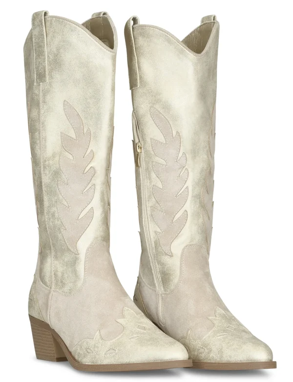 Cowboy Boot Niene Goud/ Beige