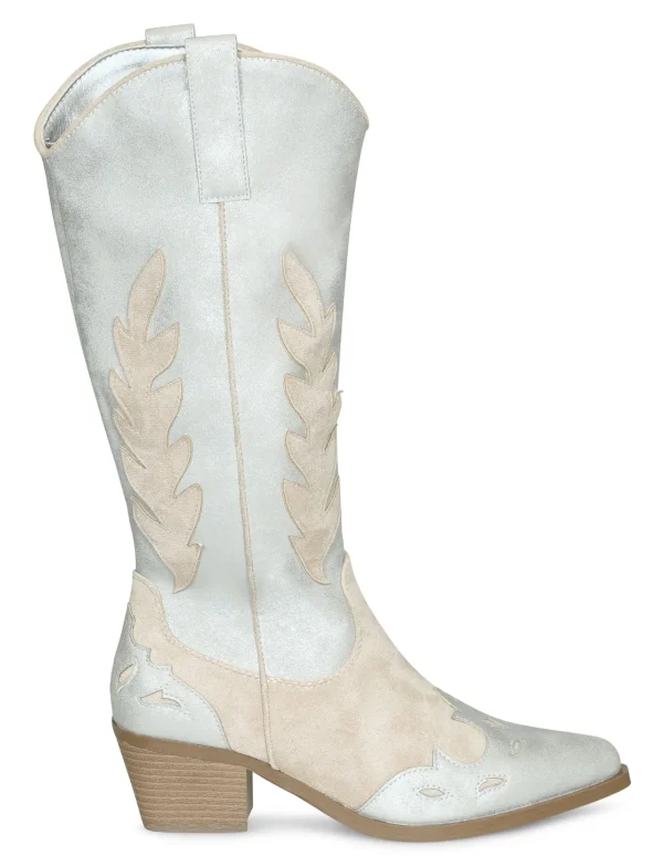 Cowboy Boot Niene Zilver/ Beige