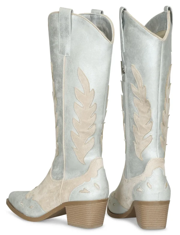 Cowboy Boot Niene Zilver/ Beige