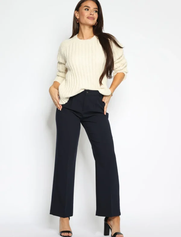 Folyrose | Straight leg, pantalon F8003S Donkerblauw