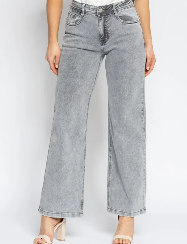Folyrose | Wide leg jeans Lola-S Grijs
