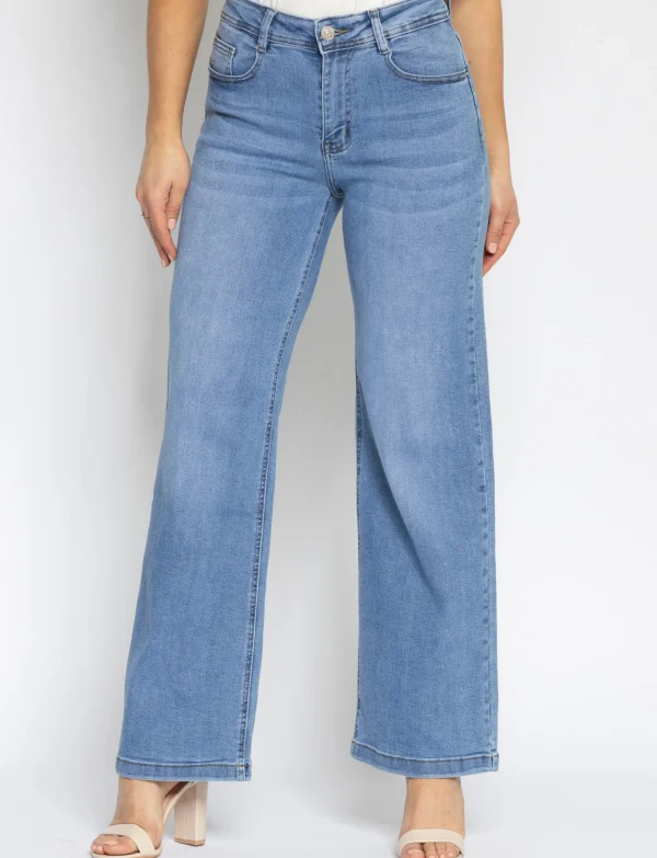 Folyrose | Wide leg jeans Lola-V Blauw