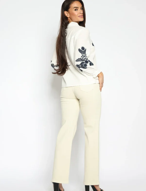 Folyrose | Wide leg jeans Y6567 Beige