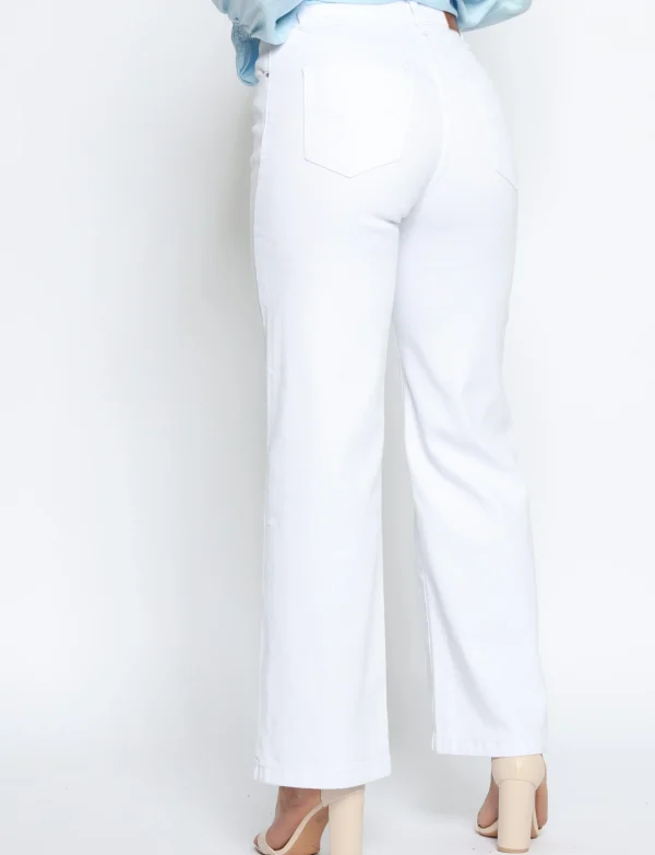 Folyrose | Wide leg jeans Y6590 Wit