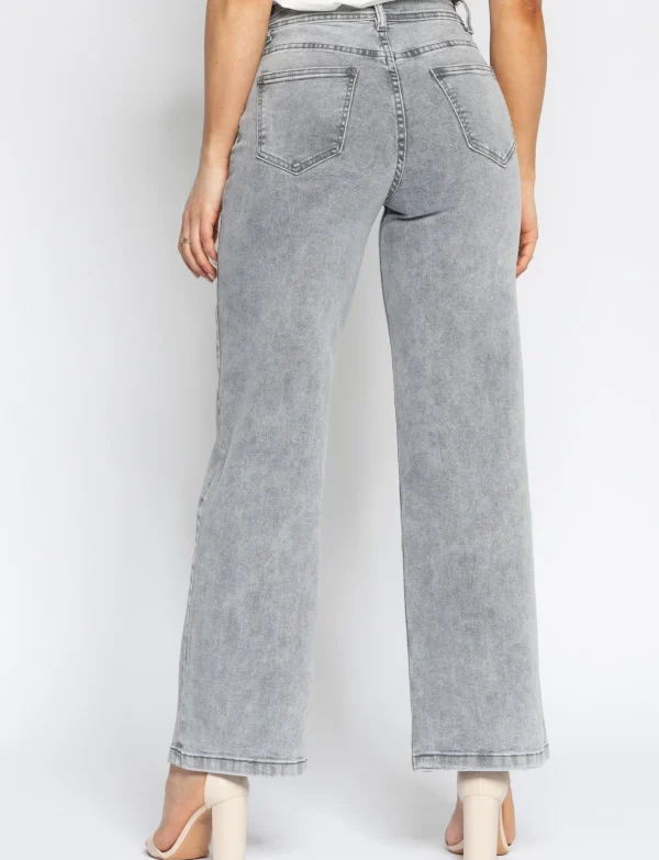 Folyrose | Wide leg jeans Lola-S Grijs