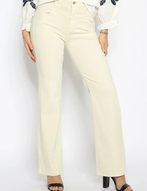 Folyrose | Wide leg jeans Y6567 Beige