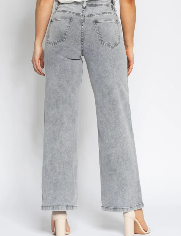 Folyrose | Wide leg jeans Lola-S Grijs