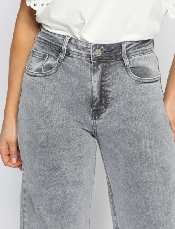 Folyrose | Wide leg jeans Lola-S Grijs