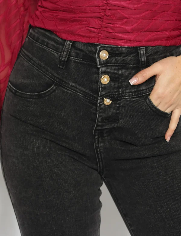Folyrose | Wide leg jeans Y6202 Donkergrijs