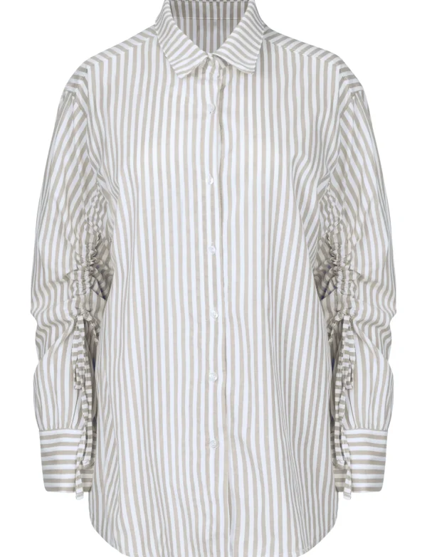 Gestreepte blouse Jasmijn Zand