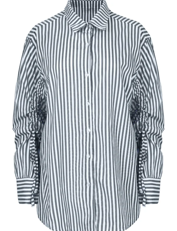 Gestreepte blouse Jasmijn Grijs