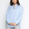 Gestreepte blouse Lyna Lichtblauw