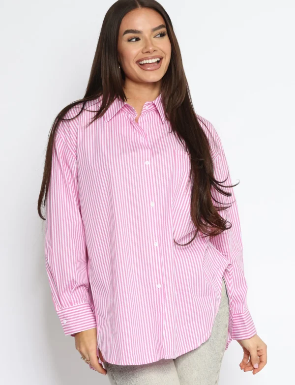 Gestreepte blouse Lyna Roze