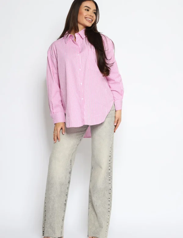 Gestreepte blouse Lyna Roze