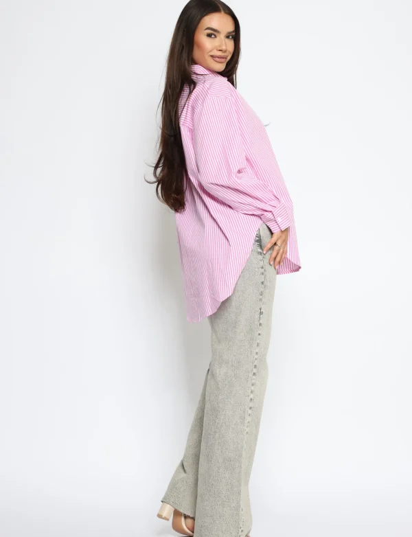 Gestreepte blouse Lyna Roze
