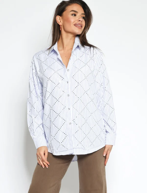 Gestreepte blouse Nowie Wit/ Blauw
