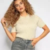 Glitter top Ace Beige