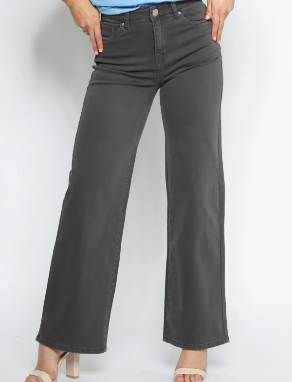 Goodies | Wide leg jeans DJ2497-98 Donkergrijs