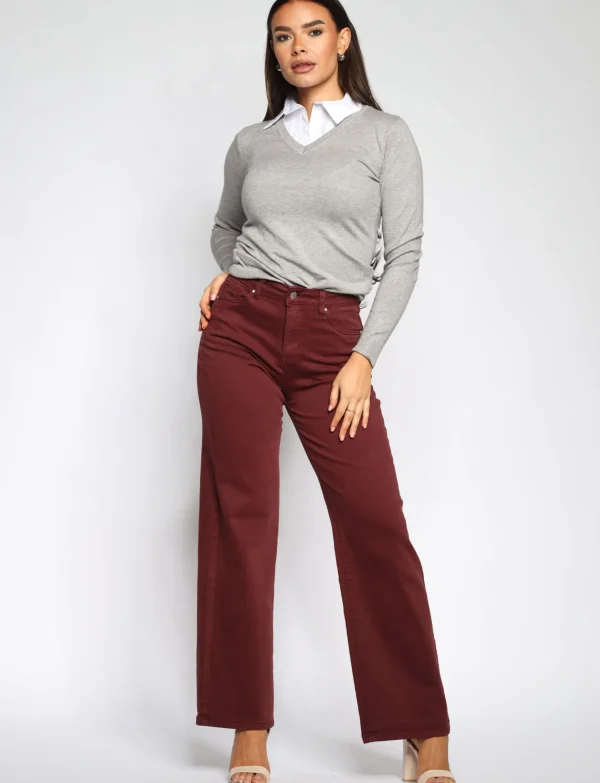 Goodies | Wide leg jeans DJ2405 Bordeaux