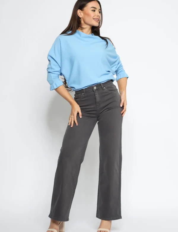Goodies | Wide leg jeans DJ2497-98 Donkergrijs