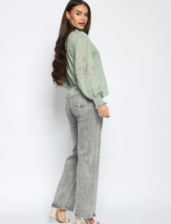 Goodies | Wide leg jeans Jade Grijs