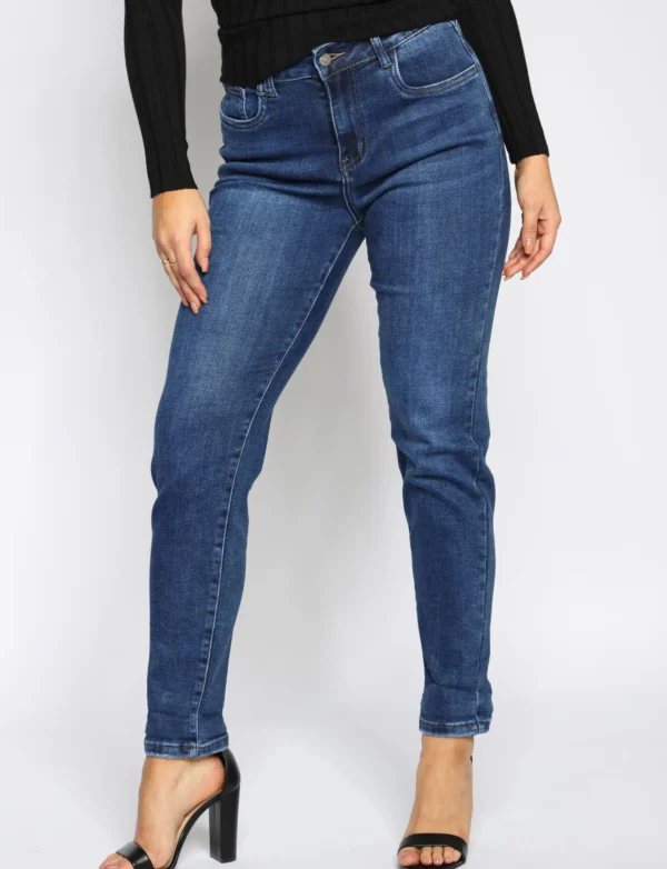 Hello Miss | Mom jeans HM5303 Donkerblauw
