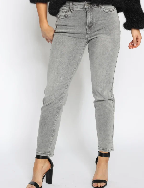 Hello Miss | Mom jeans HM306-6 Grijs