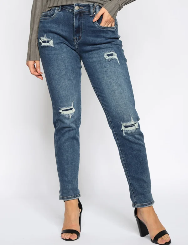 Hello Miss | Mom jeans HM5301 Donkerblauw
