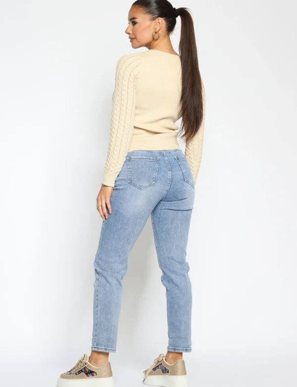 Hello Miss | Mom jeans HM306-1 Blauw