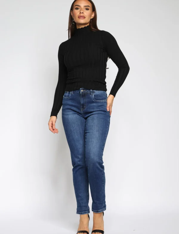 Hello Miss | Mom jeans HM5303 Donkerblauw