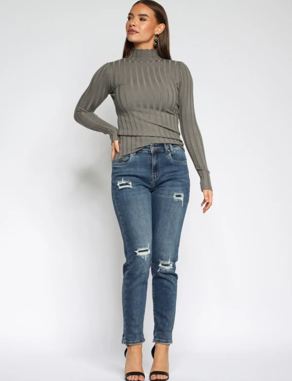 Hello Miss | Mom jeans HM5301 Donkerblauw