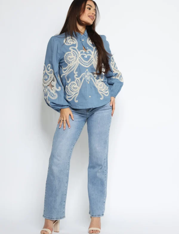 Hello Miss | Straight jeans HM5314-2 Lichtblauw