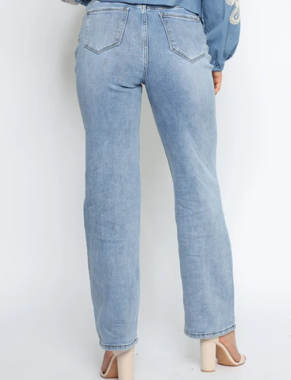 Hello Miss | Straight jeans HM5314-2 Lichtblauw