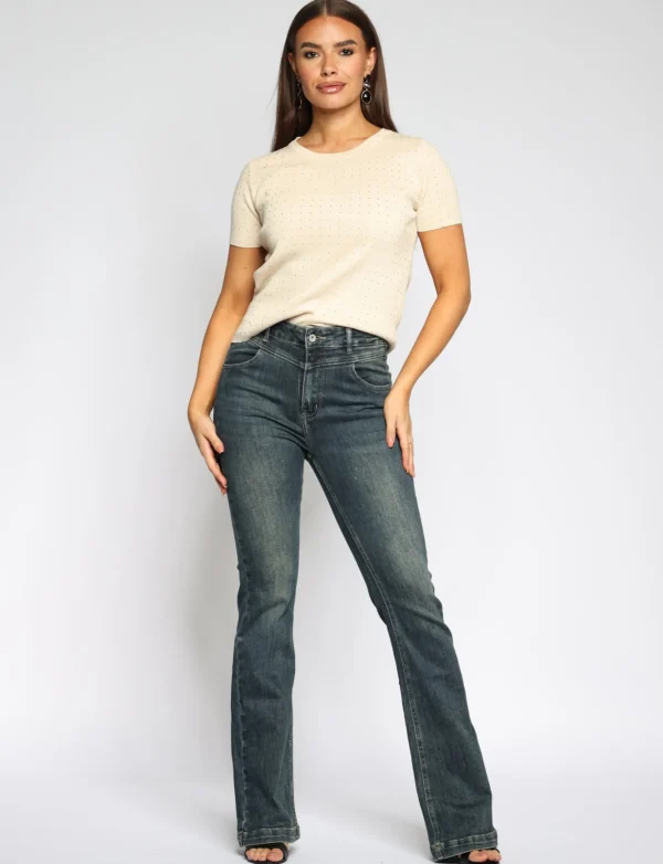 Hello Miss | Straight jeans HM5314-1 Blauw