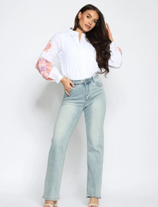 Hello Miss | Straight jeans H6702-2 Blauw
